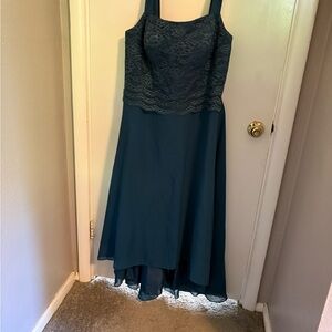 Elegant Teal Lace Dress